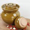 QPZK Traditional Chinese Porcelain Pickle Jar, Yellow Ceramic Fermentation Crock Pickling Pot,Ceramic Fermenting Jar with Water Seal Airlock Lid Stoneware Fermenter for K 6KG view 2