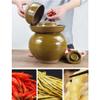 QPZK Traditional Chinese Porcelain Pickle Jar, Yellow Ceramic Fermentation Crock Pickling Pot,Ceramic Fermenting Jar with Water Seal Airlock Lid Stoneware Fermenter for K 6KG view 3