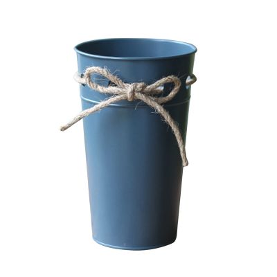 DEDEMCO Shabby Chic Milk Can Vase 7.9 Inch,Farmhouse Galvanized Metal Jug Planter Vase,Rustic Milk Can Tin Jug Flower Vase for Weddig Home Decor,Blue