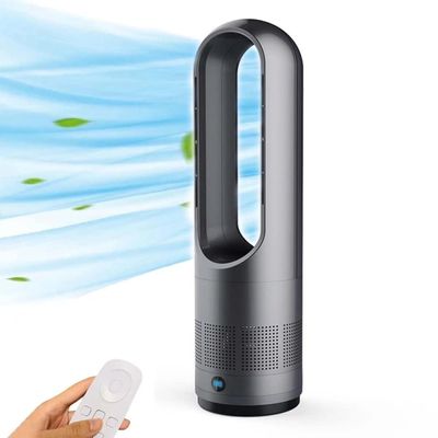 SABYDICAR Bladeless Tower Fan Floor Fans Electric Table Cooling Fan Remote Household Tower Fans,8 Speeds Standing Fan,Smart Timer Oscillating Fan (Grey, 18inch-cold)