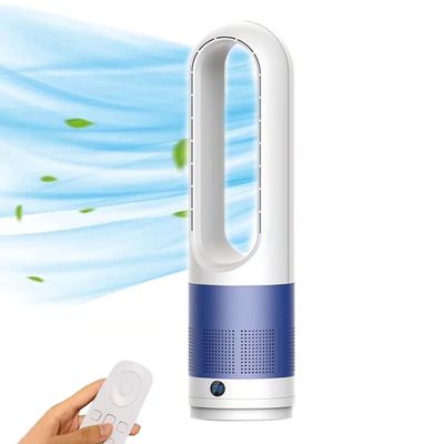 SABYDICAR Bladeless Tower Fan Floor Fans Electric Table Cooling Fan Remote Household Tower Fans,8 Speeds Standing Fan,Smart Timer Oscillating Fan (Blue, 18inch-cold)