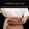 QPZK Traditional Chinese Porcelain Pickle Jar,Ceramic Fermentation Crock Pickling Pot,Ceramic Fermenting Jar With Water Seal Airlock Lid Stoneware Fermenter for Kimchi Sa 4KG view 4
