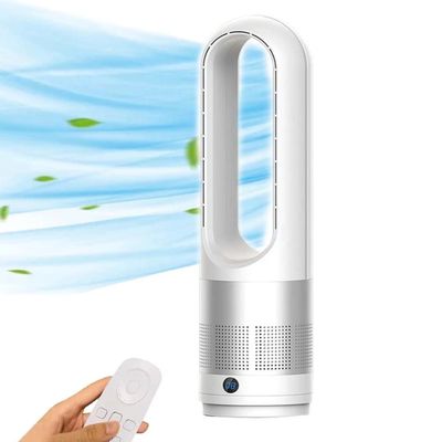 SABYDICAR Bladeless Tower Fan Floor Fans Electric Table Cooling Fan Remote Household Tower Fans,8 Speeds Standing Fan,Smart Timer Oscillating Fan (Silver, 18inch-cold)