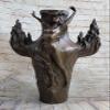 EUROPEAN BRONZE Classic Artwork FIRE Dance VASE by Chalon French Artist Sculpture Statue Nude Gift Deal Handmade Art view 1