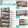 SRHWBF 2/3/4/5 Tier Metal Wire Storage Baskets Toy Organizer Basket Shelf with Wheel Adjustable Rolling Cart Hanging Fruit Storage Baskets for Bedroom Kitchen Bathroom (4 50cm/19.68in) view 2