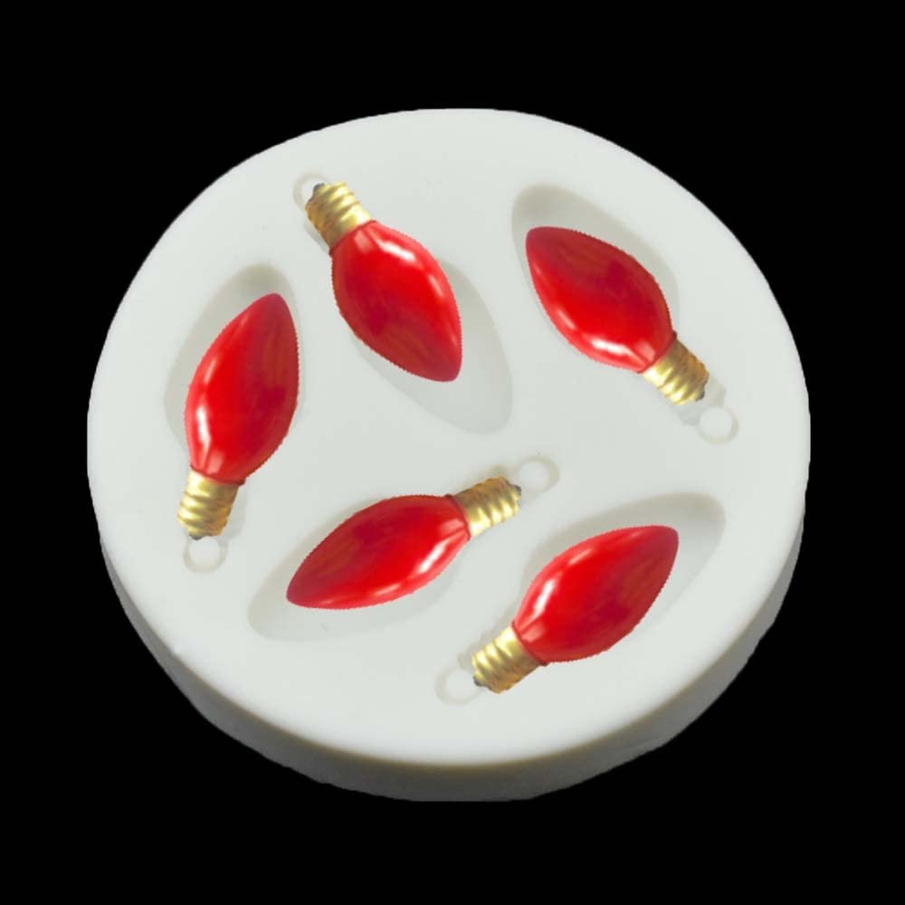 3D Light Bulb Fondant Silicone Molds for Chocolate Candy Clay Cake Decorating (5 Bulbs 26g)