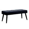 WO Home Furniture Highland Tuffed Velvet Upholstered Bench, Velvet Navy Blue view 3
