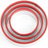 3Pcs Round Cookie Cutters, Biscuit Cutter Set, Circle Cookie Cutters for Baking, 0.4MM Thickness Heavy Duty Food-Grade Stainless Steel, Unique Design with Protective Red Top Rubber view 1