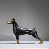 Brass Doberman Pinscher Miniatures Figurines Entrance Desk Ornaments,Copper Pet Animal Dog Home Decor Crafts,Study Office Sculpture Decoration Gifts view 2