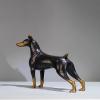 Brass Doberman Pinscher Miniatures Figurines Entrance Desk Ornaments,Copper Pet Animal Dog Home Decor Crafts,Study Office Sculpture Decoration Gifts view 3