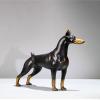 Brass Doberman Pinscher Miniatures Figurines Entrance Desk Ornaments,Copper Pet Animal Dog Home Decor Crafts,Study Office Sculpture Decoration Gifts view 4