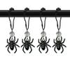 Decorative Spider Shower Curtain Hooks for Bathroom - Rust Proof Black Curtain Rings, Stainless Steel Shower Hook Set of 12 with Crystal Beads Spider Halloween Theme Bathroom Decor Accessories (Black) view 1
