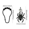 Decorative Spider Shower Curtain Hooks for Bathroom - Rust Proof Black Curtain Rings, Stainless Steel Shower Hook Set of 12 with Crystal Beads Spider Halloween Theme Bathroom Decor Accessories (Black) view 2