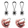 Decorative Spider Shower Curtain Hooks for Bathroom - Rust Proof Black Curtain Rings, Stainless Steel Shower Hook Set of 12 with Crystal Beads Spider Halloween Theme Bathroom Decor Accessories (Black) view 3