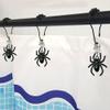 Decorative Spider Shower Curtain Hooks for Bathroom - Rust Proof Black Curtain Rings, Stainless Steel Shower Hook Set of 12 with Crystal Beads Spider Halloween Theme Bathroom Decor Accessories (Black) view 4