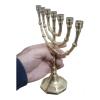 7 Seven - Candel Branched Menorah, Gold Brass Candelabra - 9" Tall Classic Design for Home Decor view 1