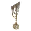 7 Seven - Candel Branched Menorah, Gold Brass Candelabra - 9" Tall Classic Design for Home Decor view 4