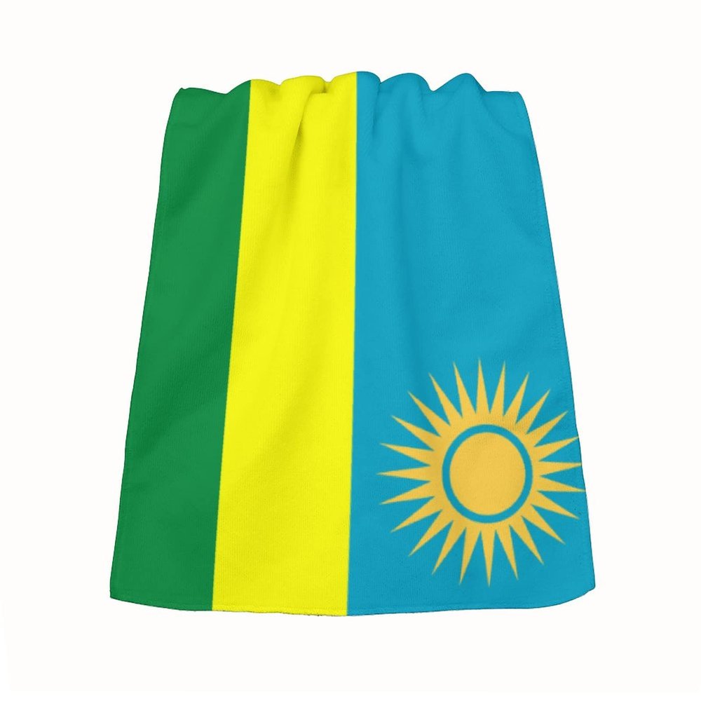 Zoopasa Rwanda Flag Hand Towels for Aldult and Children Small Bath Towels Soft Guest Face Towel Bathroom Fingertip Towels Thin Kitchen Tea Dish Towels 14x28 in