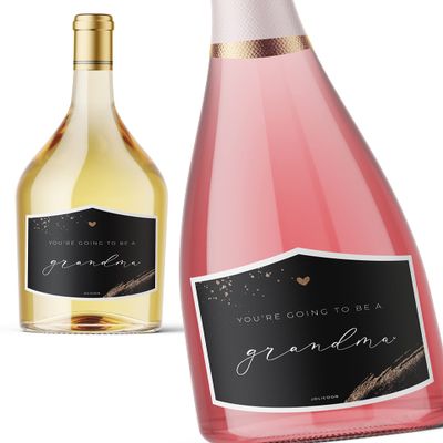 JoliCoon Pregnancy Announcement Wine Label, You're Going to Be a Grandma