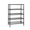 Quantum Storage Systems WR74-1830BK-5 Wire Shelving Starter Kit, 30" W x 18" D x 74" H, 600 lbs Capacity, Carbon Steel, Epoxy Coated, Black, NSF view 1