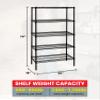 Quantum Storage Systems WR74-1830BK-5 Wire Shelving Starter Kit, 30" W x 18" D x 74" H, 600 lbs Capacity, Carbon Steel, Epoxy Coated, Black, NSF view 2