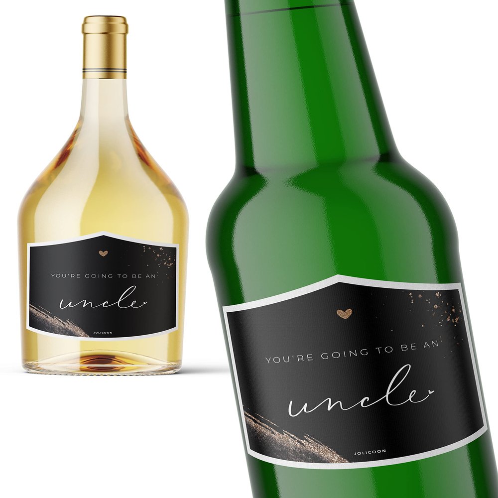 JoliCoon Pregnancy Announcement Wine Label, You're Going to Be an Uncle