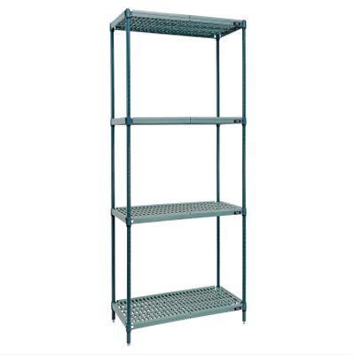 Quantum Storage Systems WR86-2430WPM Wire Plastic Mat Shelving Unit, Carbon Steel, Epoxy Coated, Green/Polymer, NSF