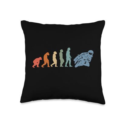 Motorcyclists Motorbikes Motorbiker Motor-Rider Motorcycle Throw Pillow