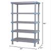 Quantum QP213062VS-5 5-Shelf Vented Open Grid Millenia Plastic Shelving Unit with (4) Post and Removable Mat for Healthcare | 2,000 lbs Capacity | 30"W x 21"D x 62"H, Gray, Polypropylene/ABS, NSF view 2