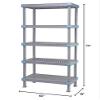 Quantum Storage Systems QP186074V4S1 Millenia Shelving Unit, 60" W x 18" D x 74" H, 2000 lbs Capacity, Polypropylene/ABS, Gray, NSF view 2
