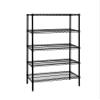 Quantum Storage Systems WR74-3648BK-5 Wire Shelving Starter Kit, 48" W x 36" D x 74" H, 600 lbs Capacity, Carbon Steel, Epoxy Coated, Black, NSF view 1