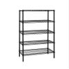 Quantum Storage Systems WR63-2172BK-5 Wire Shelving Starter Kit, 72" W x 21" D x 63" H, 600 lbs Capacity, Carbon Steel, Epoxy Coated, Black, NSF view 1