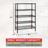 Quantum Storage Systems WR63-2172BK-5 Wire Shelving Starter Kit, 72" W x 21" D x 63" H, 600 lbs Capacity, Carbon Steel, Epoxy Coated, Black, NSF view 2
