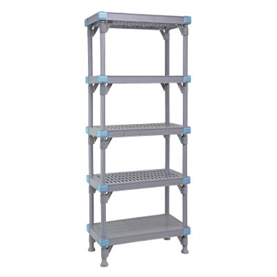 Quantum Storage Systems QP183062V4S1 Millenia Shelving Unit, 30" W x 18" D x 62" H, 2000 lbs Capacity, Polypropylene/ABS, Gray, NSF