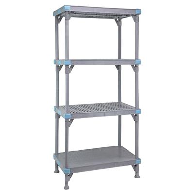 Quantum Storage Systems QP246086V3S1 Millenia Shelving Unit, 60" W x 24" D x 86" H, 2000 lbs Capacity, Polypropylene/ABS, Gray, NSF