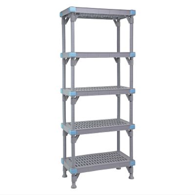 Quantum Storage Systems QP186086VS-5 Millenia Shelving Unit, 60" W x 18" D x 86" H, 2000 lbs Capacity, Polypropylene/ABS, Gray, NSF