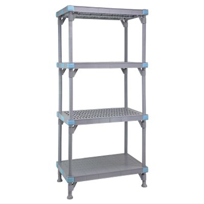 Quantum Storage Systems QP186062V3S1 Millenia Shelving Unit, 60" W x 18" D x 62" H, 2000 lbs Capacity, Polypropylene/ABS, Gray, NSF
