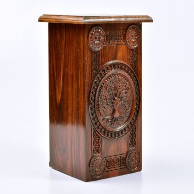 Tamanna crafts Rosewood Urn for Human Ashes - Tree of Life Wooden Box - Personalized Cremation Urn for Ashes Handcrafted Large Wooden Urn Box