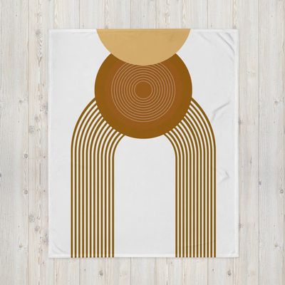 Orange Geometric Throw Blanket