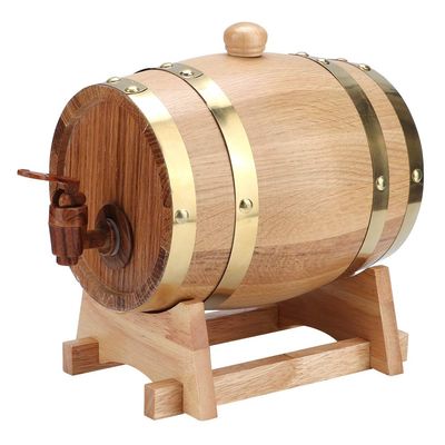 1.5 Liter American White Oak Aging Barrel, Handcrafted Using American White Oak, Age Your own Whiskey, Beer, Wine, Bourbon, Tequila, Oak Barrel Aged(Golden Steel Hoops)