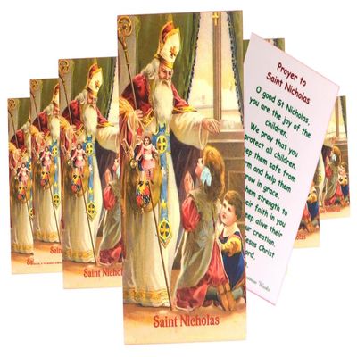 St Nicholas Holy Card Set Prayer to Saint Real Santa USA Made Pack of 10