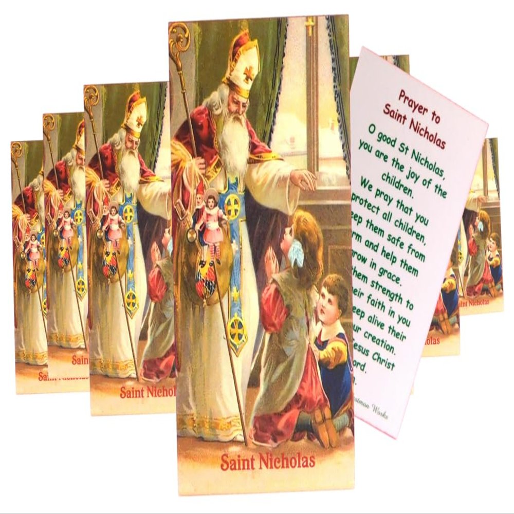 St Nicholas Holy Card Set Prayer to Saint Real Santa USA Made Pack of 10
