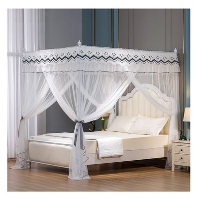 ZYYWX Bed Canopy Household Floor-Standing Mosquito Net, Lace Bed Canopy with Metal Stand, Simple Installation and Easy Cleaning (Color : White, Size : 200x220x200cm)