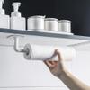 Kitchen Self-Adhesive Accessories Under Cabinet Paper Roll Rack Towel Holder Tissue Hanger Storage Rack Wall Shelf,White,China view 1