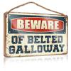 Wooden Welcome Beware of Belted Galloway Sign Hanging Wooden Plaque Decoration Round Welcome Sign ( Size : 20X30CM ) view 1