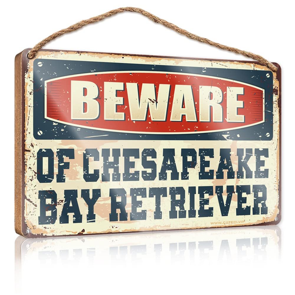 Wooden Welcome Beware of Chesapeake Bay Retriever Sign Hanging Wooden Plaque Decoration Round Welcome Sign (Size : 20X30CM)