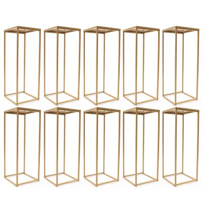 Eapmic Metal Wedding Flower Stand Floor Vase Column Flower Stand Geometric Centerpieces Vase for Tabletop Flower Arrangement, Wedding and Event Reception Tables Decoration