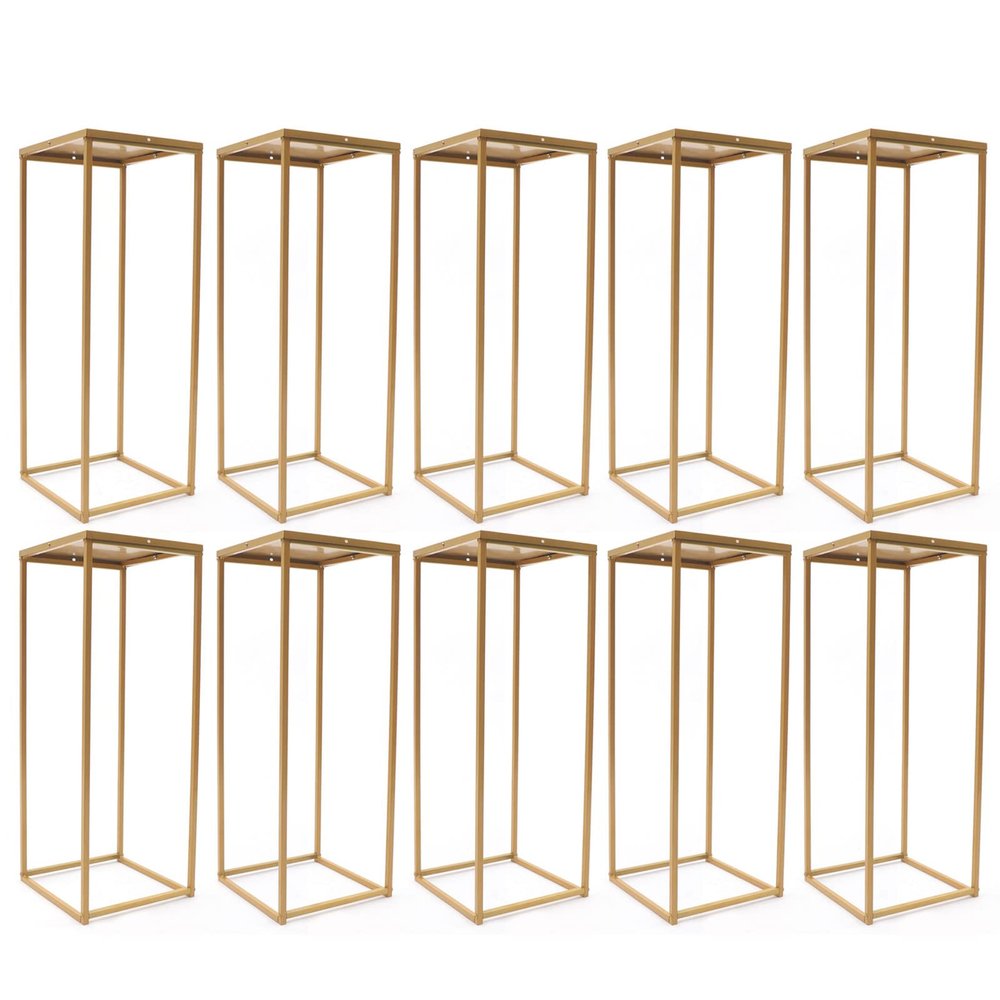 Eapmic Metal Wedding Flower Stand Floor Vase Column Flower Stand Geometric Centerpieces Vase for Tabletop Flower Arrangement, Wedding and Event Reception Tables Decoration
