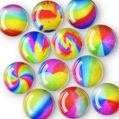 12 Glass Fridge Magnet, Powerful, Enhanced, Fridge Decorative Magnet, Funny Fridge Magnet, whiteboard Decorative Magnet, Classroom Locker Magnet, Office Magnet, Kitchen Cute Magnet (Colorful-A)