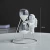 Astronaut Figurine Hourglass Sand Timer Spaceman Hourglass Desktop Sand Clock for Home School Office Decoration - Silver view 2